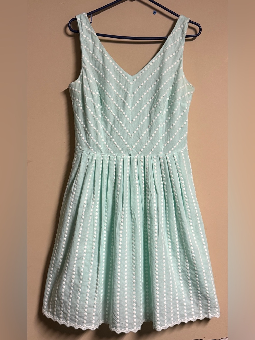Antonio Melani Mint Green Raise Polka Dot Dress 
Size 8 or Small